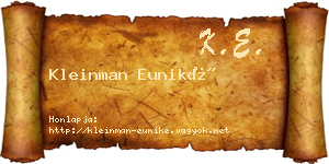Kleinman Euniké névjegykártya